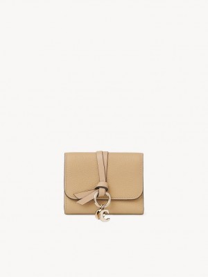 Chloe Alphabet Small Tri-fold Küçük Cüzdan Kahverengi | CHE-SR14292