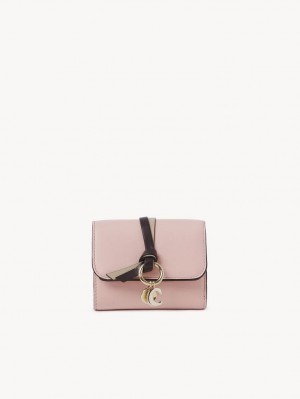 Chloe Alphabet Small Tri-fold Küçük Cüzdan Pembe | CHE-SR14287