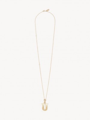 Chloe Alphabet With Pendant Kolye Altın | CHE-SR14335