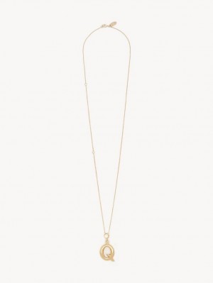 Chloe Alphabet With Pendant Kolye Altın | CHE-SR14339