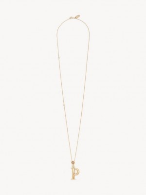 Chloe Alphabet With Pendant Kolye Altın | CHE-SR14340