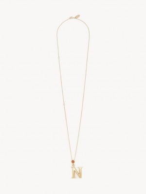 Chloe Alphabet With Pendant Kolye Altın | CHE-SR14342