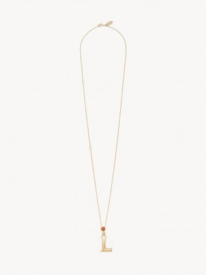 Chloe Alphabet With Pendant Kolye Altın | CHE-SR14344