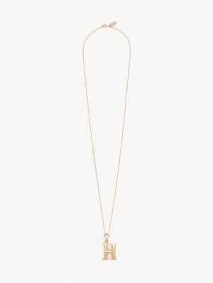 Chloe Alphabet With Pendant Kolye Altın | CHE-SR14348