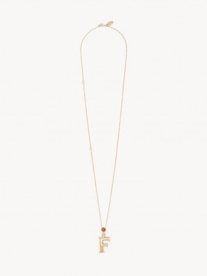 Chloe Alphabet With Pendant Kolye Altın | CHE-SR14350