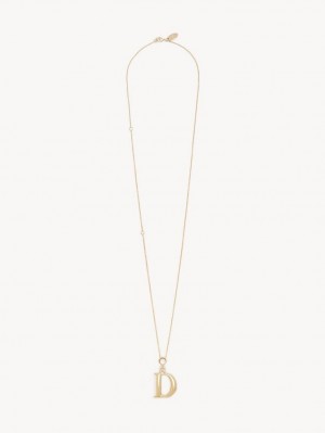 Chloe Alphabet With Pendant Kolye Altın | CHE-SR14352