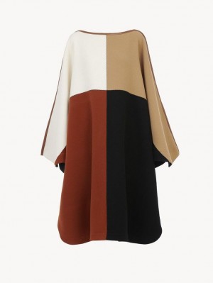 Chloe Color-block Poncho Mont Renkli | CHE-SR13803