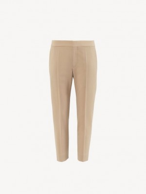 Chloe Cropped Pantolon Kahverengi | CHE-SR14000