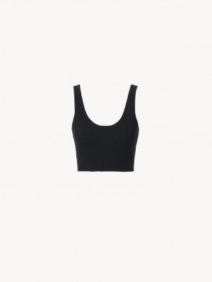 Chloe Cropped Tank Üstler Siyah | CHE-SR13871