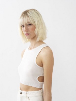 Chloe Cropped Triko Beyaz | CHE-SR13938