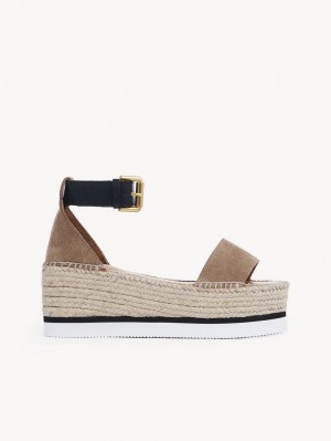 Chloe Glyn Espadril Sandalet Haki | CHE-SR14814