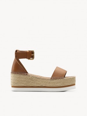 Chloe Glyn Espadril Sandalet Kahverengi | CHE-SR14806