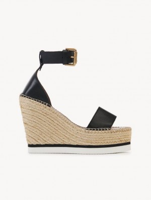 Chloe Glyn Espadril Wedge Siyah | CHE-SR14839