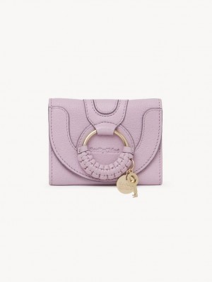 Chloe Hana Tri-fold Küçük Cüzdan Lavanta Beyaz | CHE-SR14908