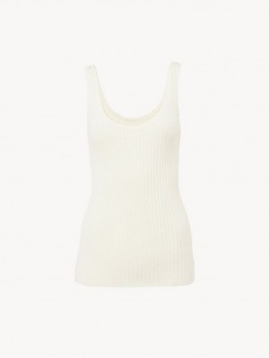 Chloe Klasik Tank Üstler Beyaz | CHE-SR13877