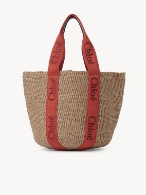 Chloe Large Woody Basket Tote Çanta Turuncu Turuncu | CHE-SR13298