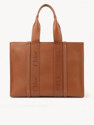 Chloe Large Woody Tote Çanta Kahverengi | CHE-SR13348