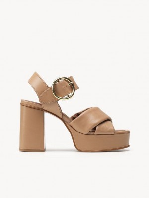 Chloe Lyna High-heel Sandalet Kahverengi | CHE-SR14840