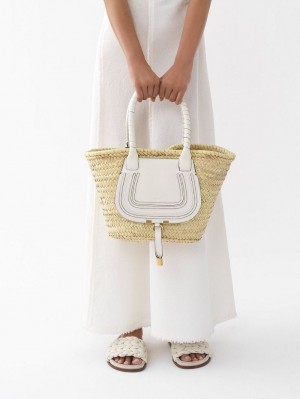 Chloe Medium Marcie Basket Tote Çanta Beyaz | CHE-SR13291