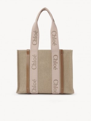 Chloe Medium Woody Tote Çanta Bej Rengi | CHE-SR13385