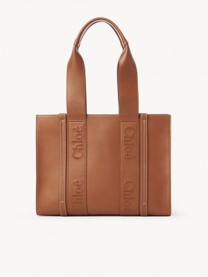 Chloe Medium Woody Tote Çanta Kahverengi | CHE-SR13346