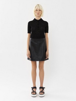 Chloe Mini Skirt Leather Siyah | CHE-SR14112