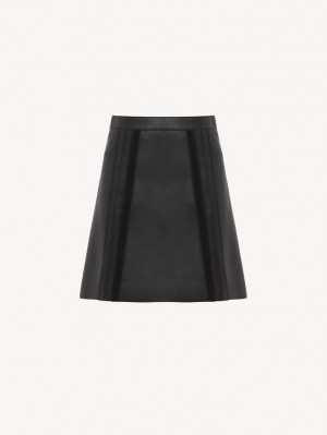 Chloe Mini Skirt Leather Siyah | CHE-SR14120