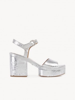 Chloe Odina High-heel Sandalet Gümüş | CHE-SR14165