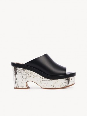 Chloe Oli Platform Mule Siyah | CHE-SR14156