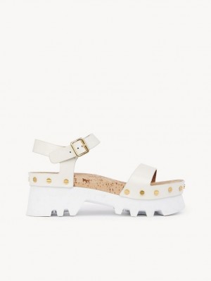 Chloe Owena Platform Sandalet Beyaz | CHE-SR14162