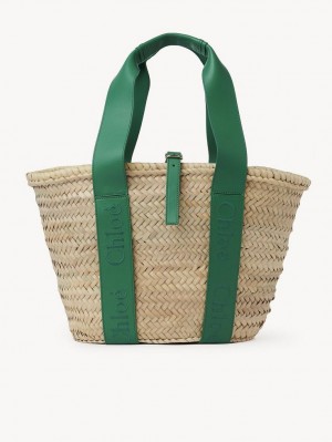 Chloe Sense Medium Basket Tote Çanta Yeşil | CHE-SR13297