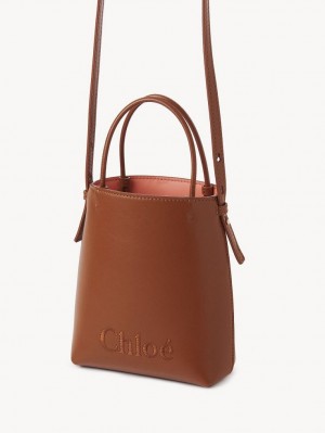 Chloe Sense Micro Omuz Çantası Kahverengi | CHE-SR13406