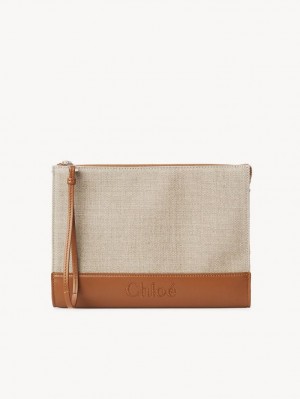 Chloe Sense Zippered Kese Çanta Kahverengi | CHE-SR14329