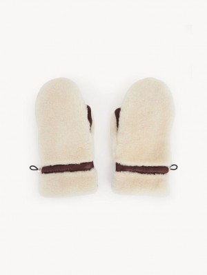 Chloe Shearling Mittens Şapkalar Bej Rengi Kahverengi | CHE-SR14467