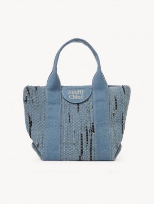 Chloe Small Laetizia Tote Çanta Mavi | CHE-SR14709