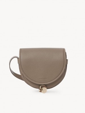 Chloe Small Mara Saddle Omuz Çantası Gri | CHE-SR14627