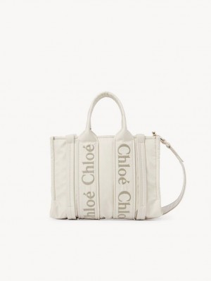 Chloe Small Woody Tote Çanta Beyaz | CHE-SR13363