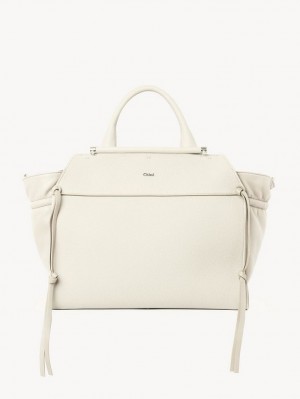 Chloe Steph Medium Double Carry Tote Çanta Beyaz | CHE-SR13371