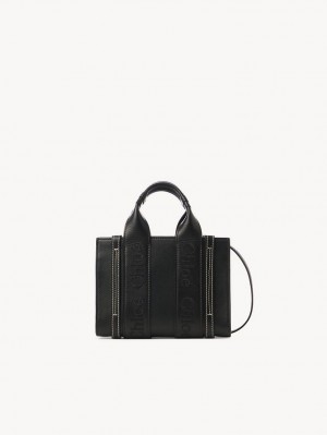 Chloe Woody Tote 1 Mini Çanta Siyah | CHE-SR13727