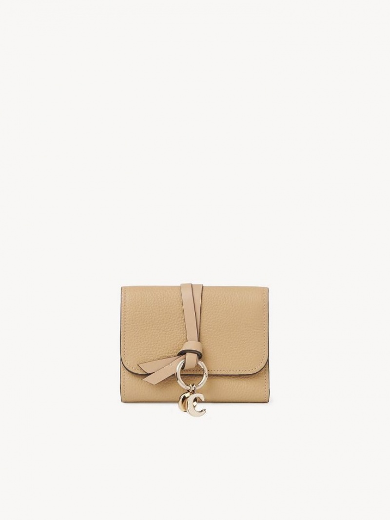 Chloe Alphabet Small Tri-fold Küçük Cüzdan Kahverengi | CHE-SR14292