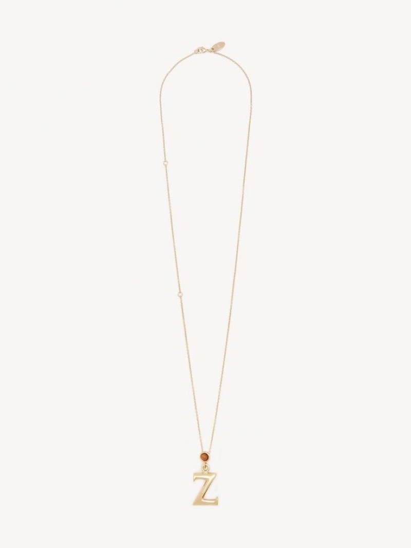 Chloe Alphabet With Pendant Kolye Altın | CHE-SR14330