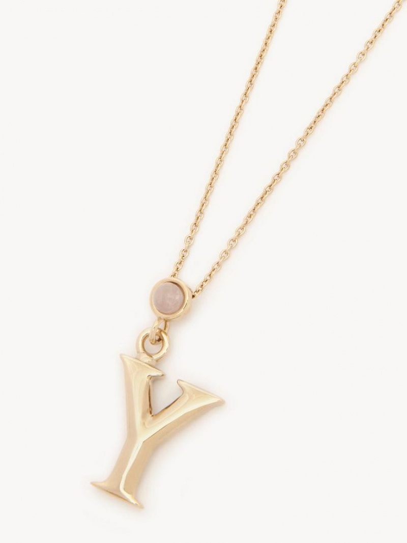 Chloe Alphabet With Pendant Kolye Altın | CHE-SR14331