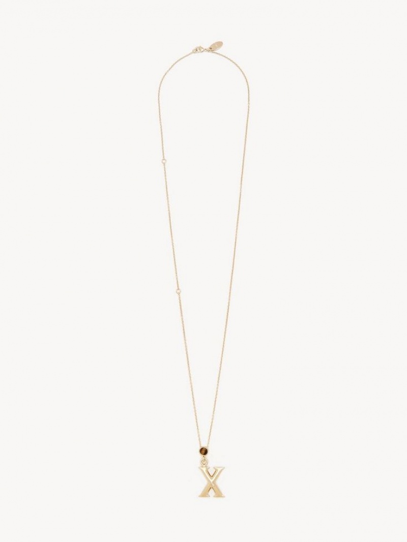 Chloe Alphabet With Pendant Kolye Altın | CHE-SR14332