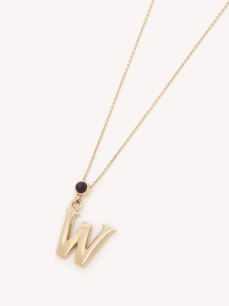 Chloe Alphabet With Pendant Kolye Altın | CHE-SR14333