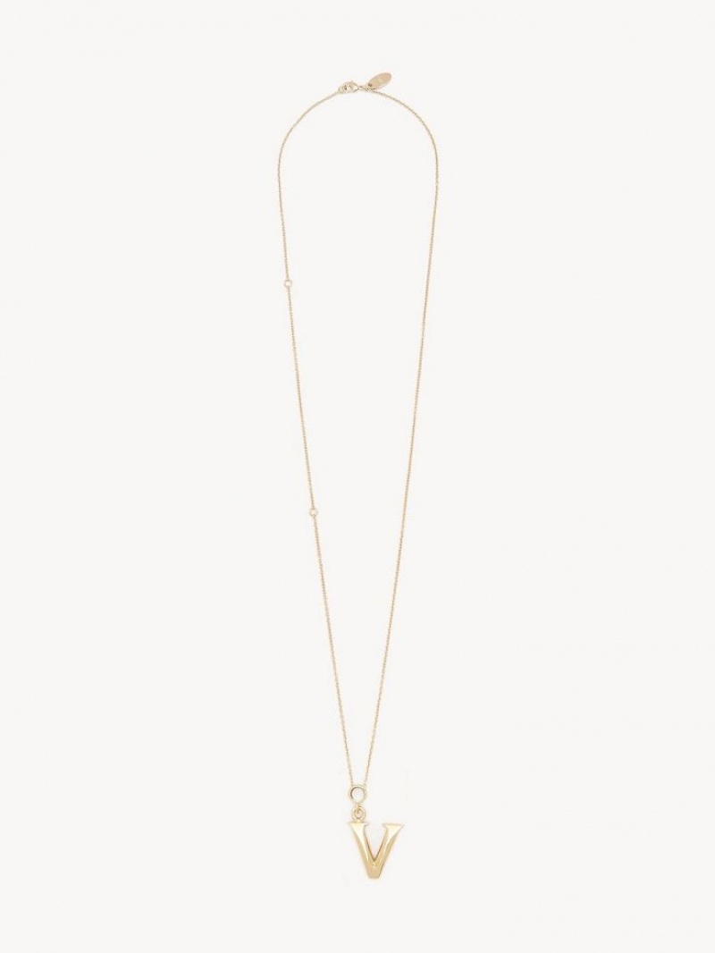 Chloe Alphabet With Pendant Kolye Altın | CHE-SR14334