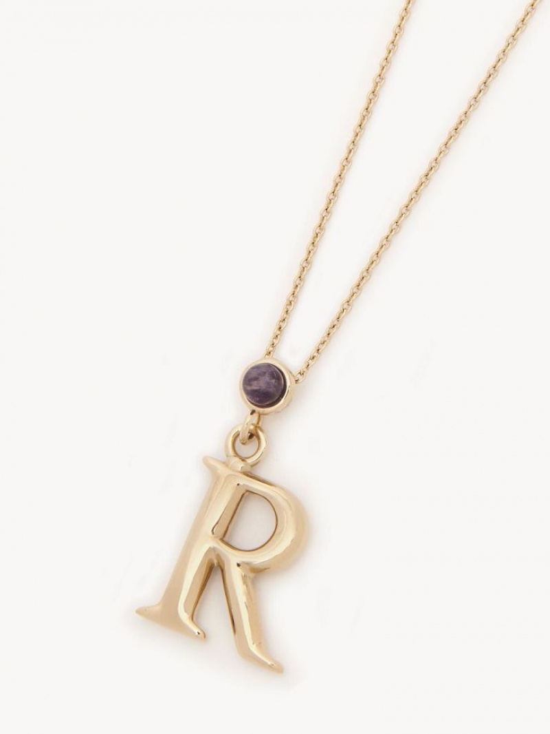 Chloe Alphabet With Pendant Kolye Altın | CHE-SR14338