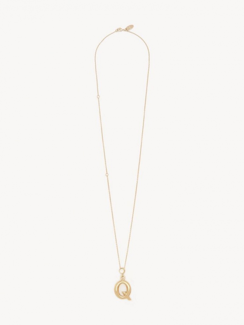 Chloe Alphabet With Pendant Kolye Altın | CHE-SR14339