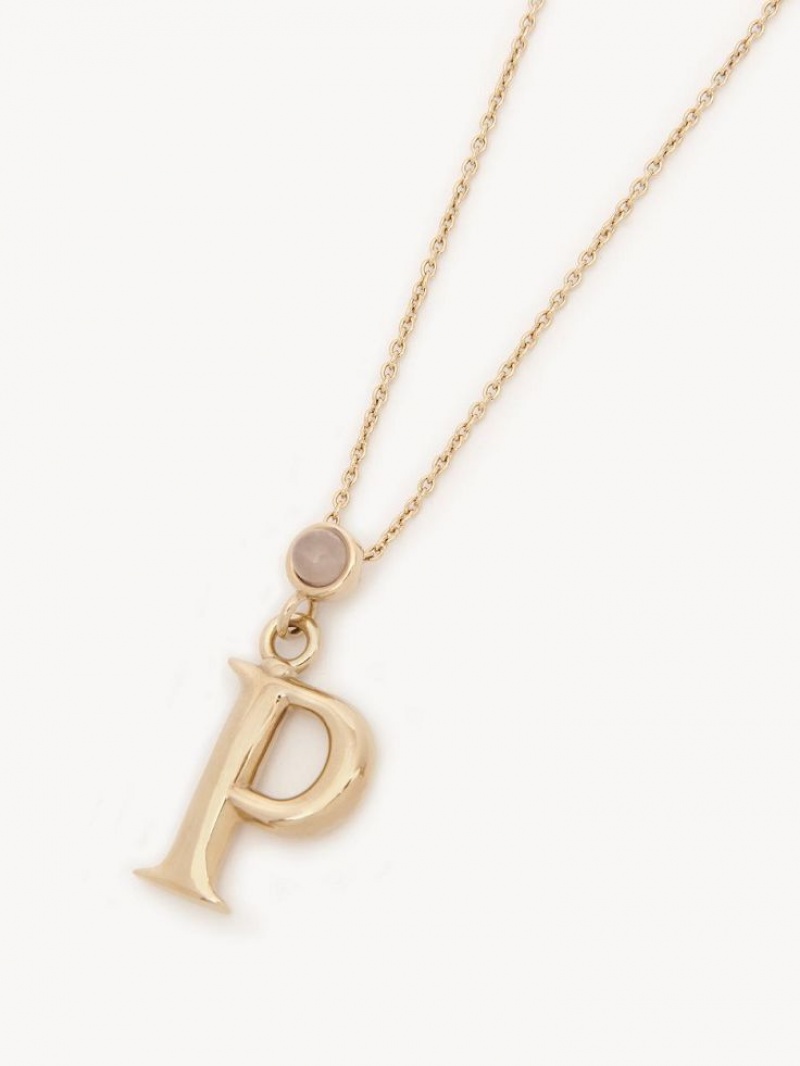 Chloe Alphabet With Pendant Kolye Altın | CHE-SR14340