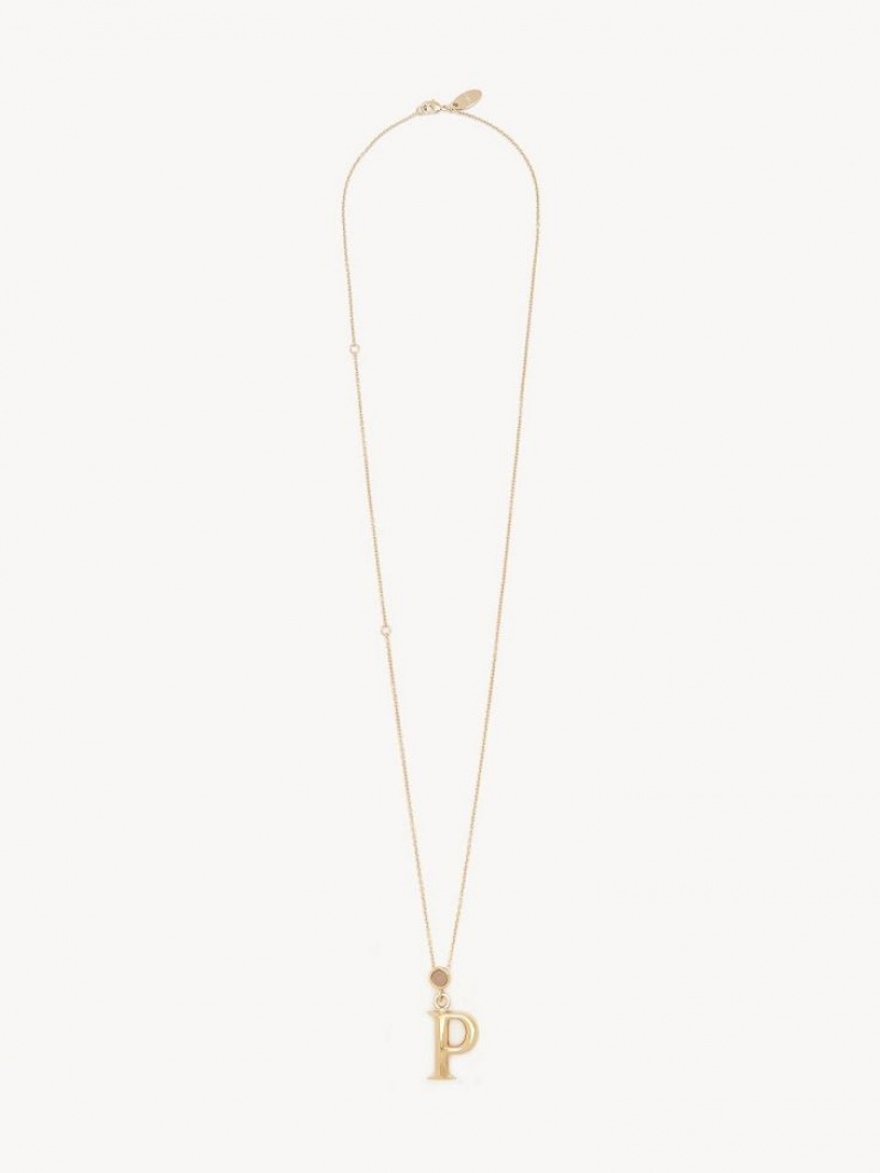 Chloe Alphabet With Pendant Kolye Altın | CHE-SR14340