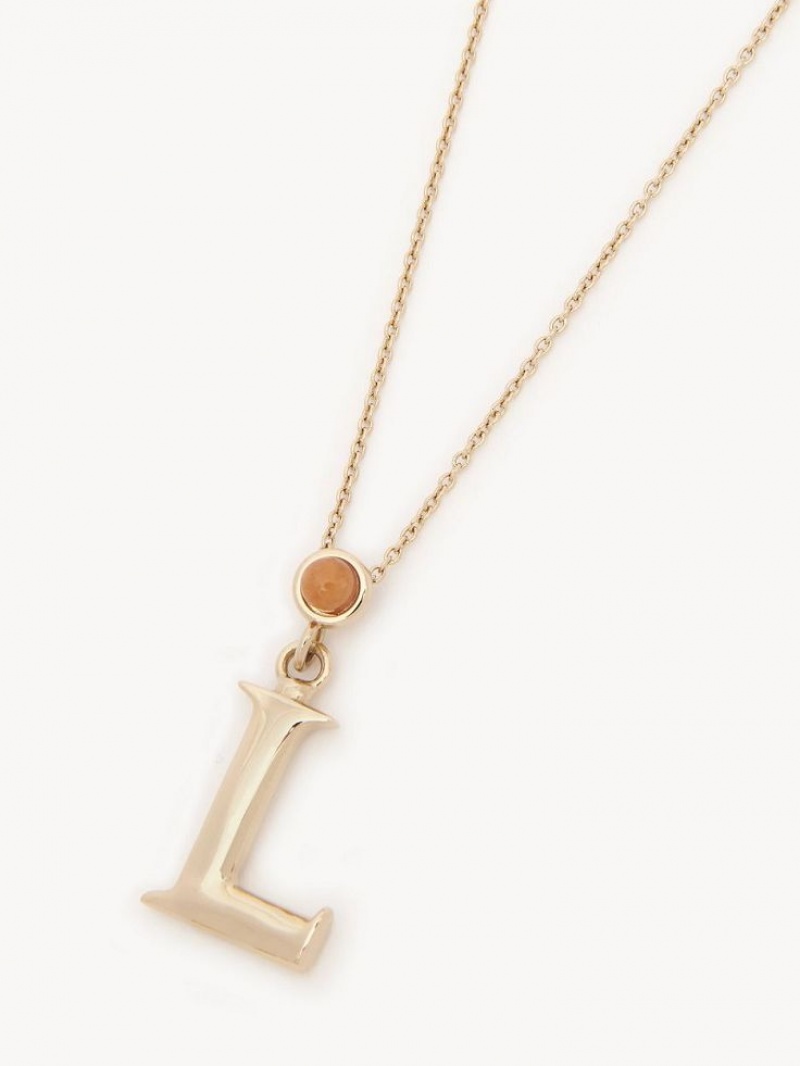 Chloe Alphabet With Pendant Kolye Altın | CHE-SR14344